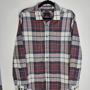 Prana Men's Casual Plaid Shirt - Red, Blue,‎ and White, Size Small